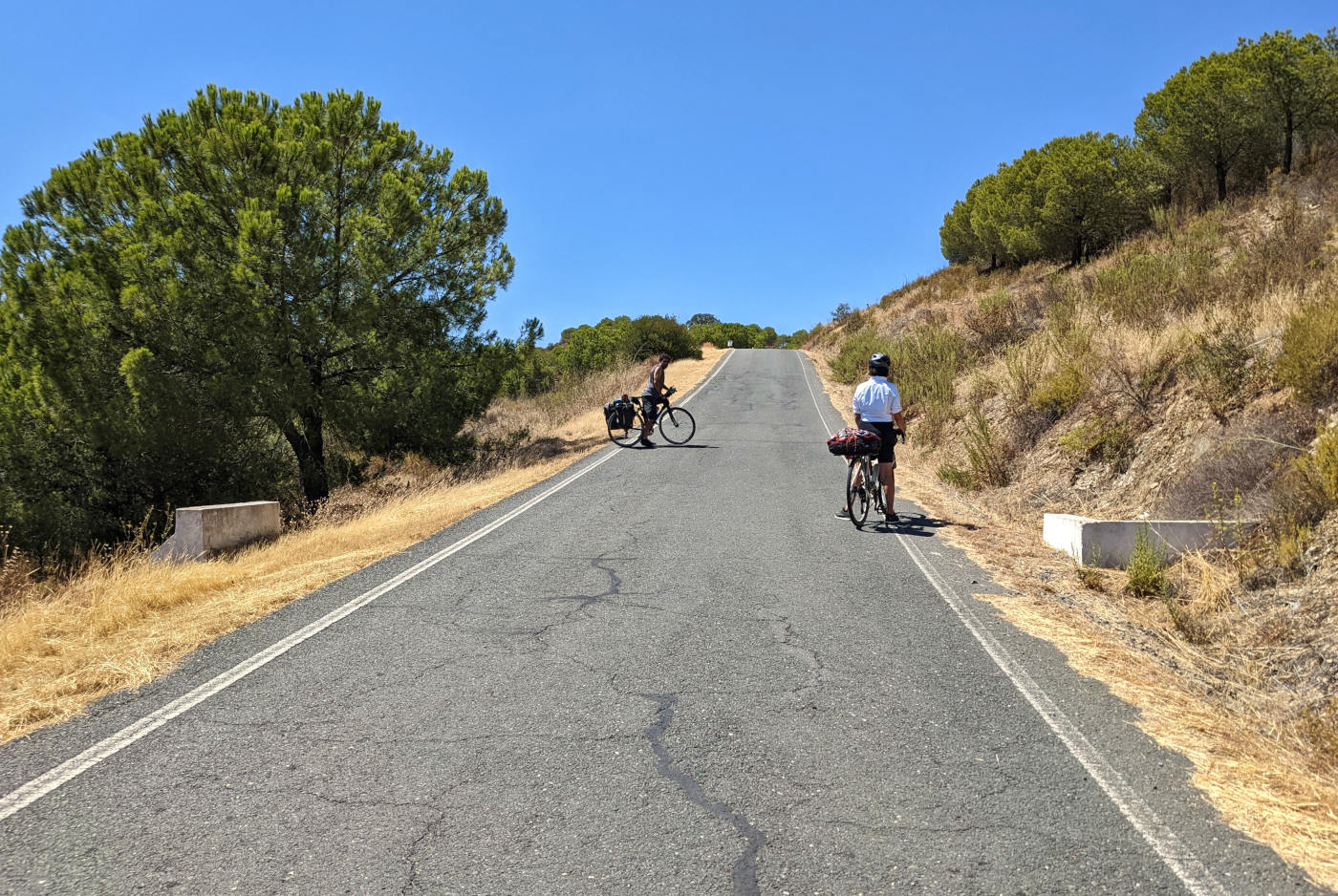 riding on a road