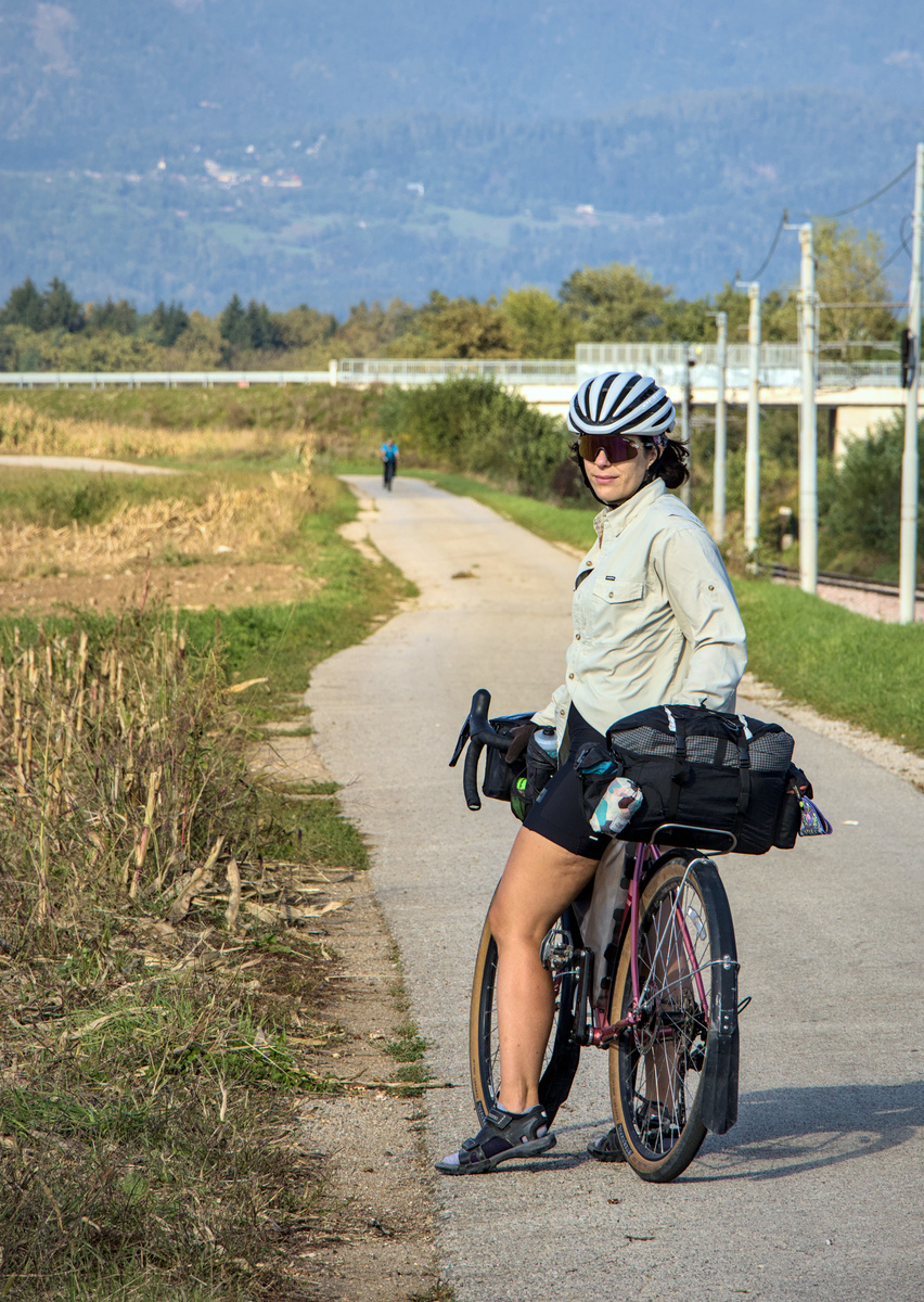 Emily on a bike