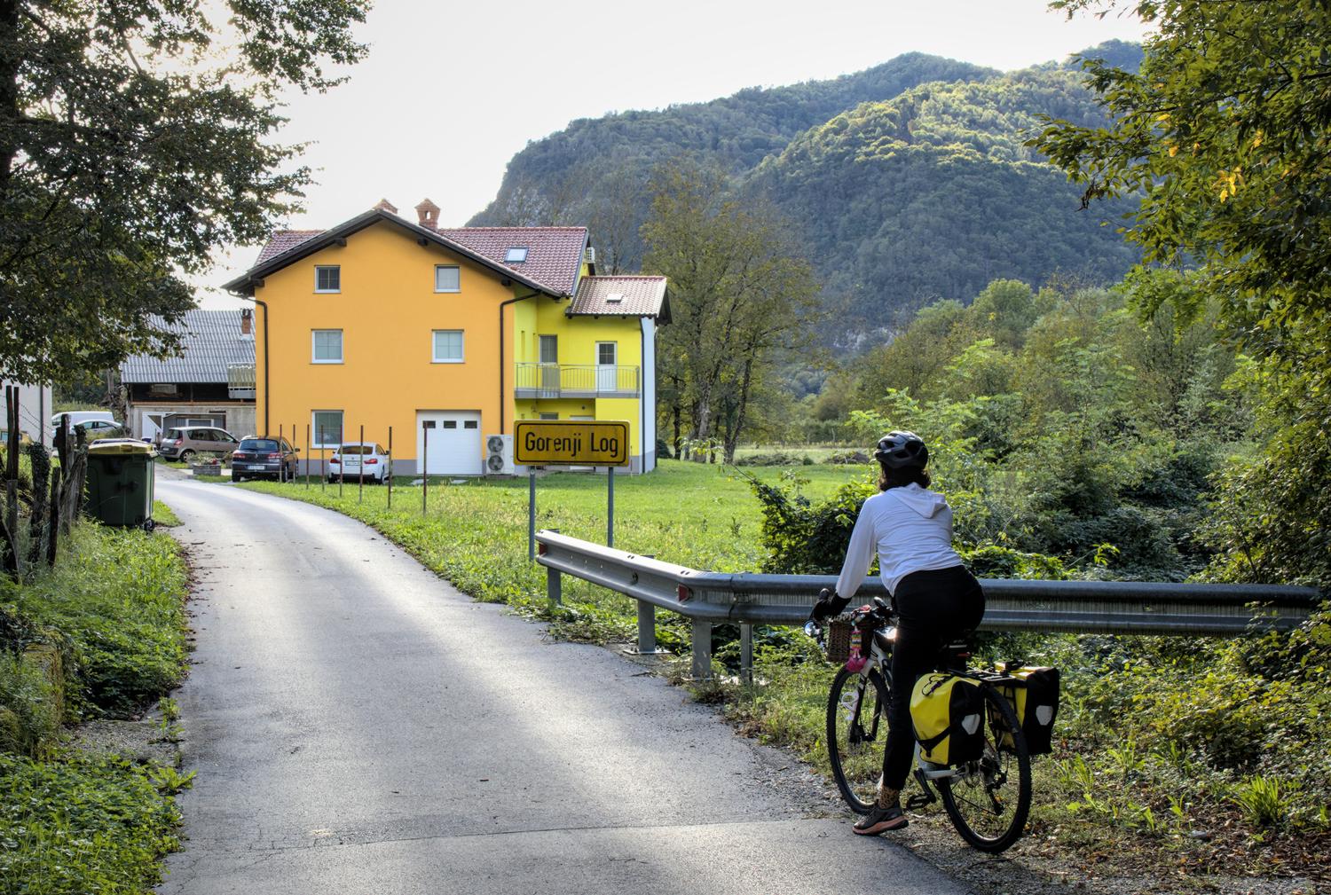 natalie riding on a road